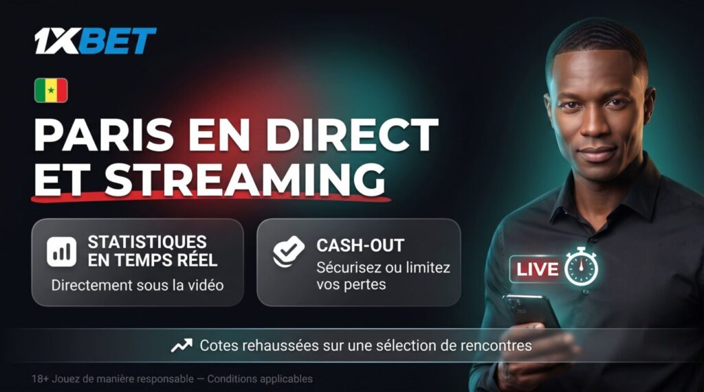Paris en direct et streaming 1xBet iOS Sénégal
